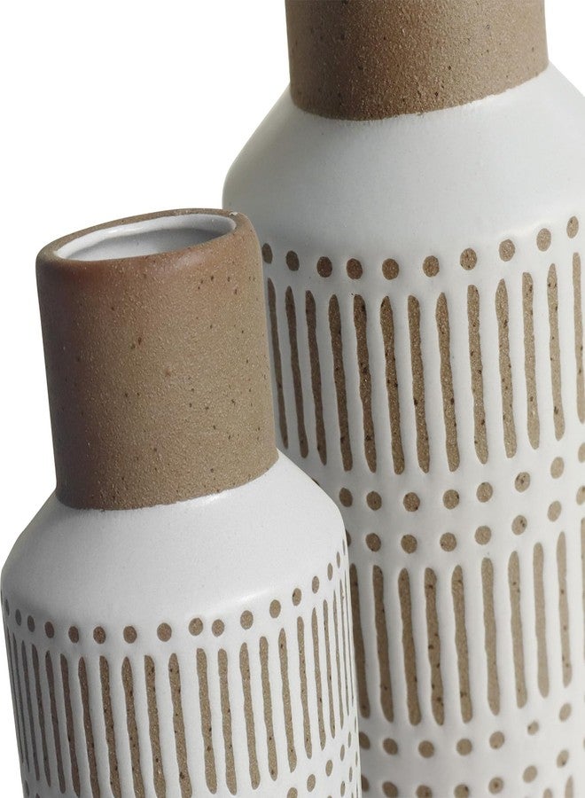 VGICH Ceramic Flower Vase Set, Boho Rustic Farmhouse Vase for Living Room Bedroom, Pottery Flower Vase for Home Decor Office Table Shelf Fireplace Centerpieces Retro Vintage Classic Modern Gift - Image 4